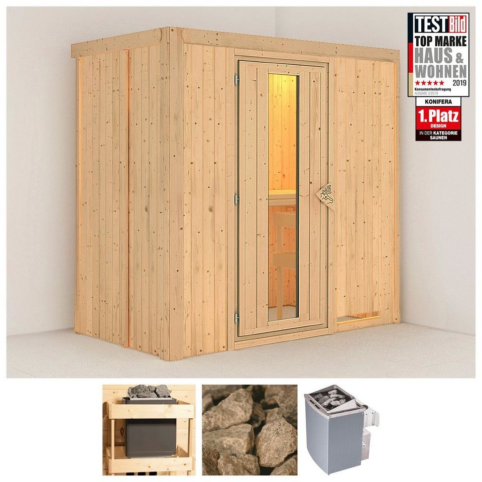 KONIFERA Sauna »Variado«, 196/118/198 cm, 9-kW-Ofen mit int. Steuerung