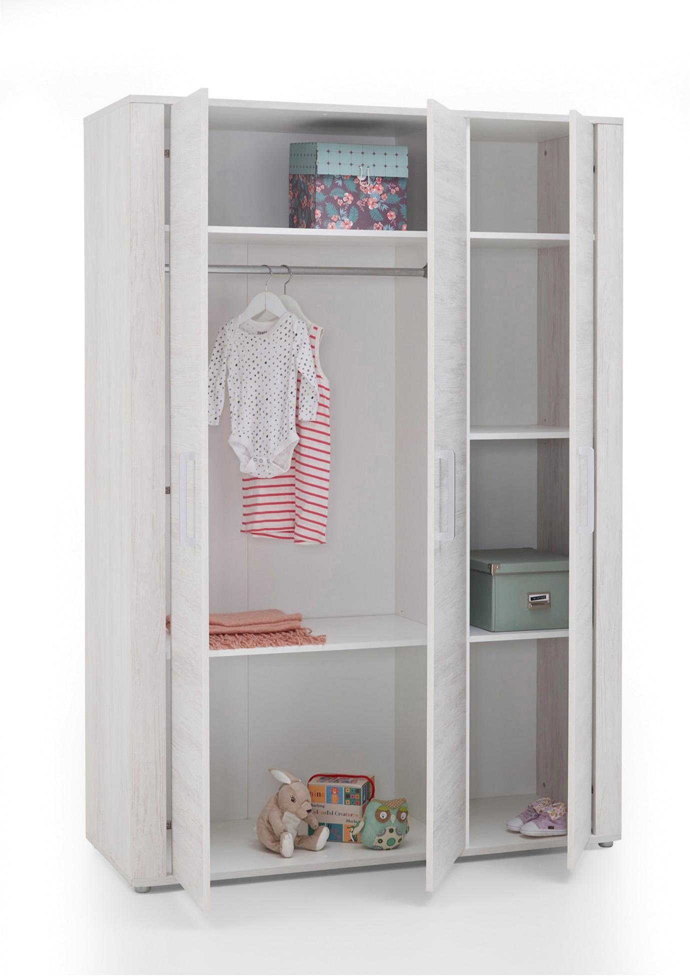 Möbel Babymöbel arthur berndt Babyzimmer-Komplettset Leon, (Set, 3-St), Made in Germany; mit Kinderbett, Schrank und Wickelkommo