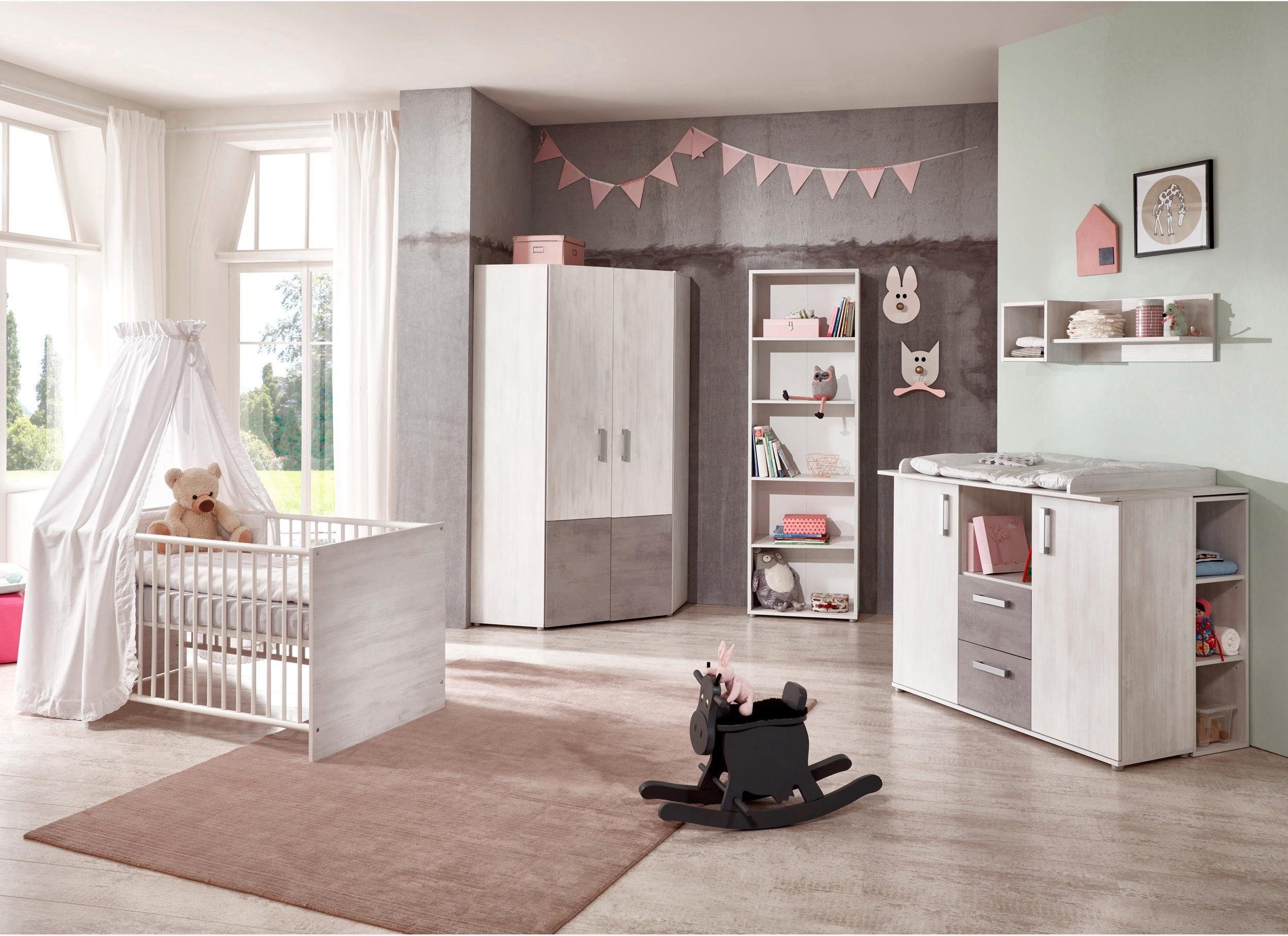 arthur berndt Babyzimmer-Komplettset »Insa mit Eckkleiderschrank«, (Set,  3-St), Made in Germany; mit Kinderbett, Schrank und Wickelkommode online  kaufen | OTTO
