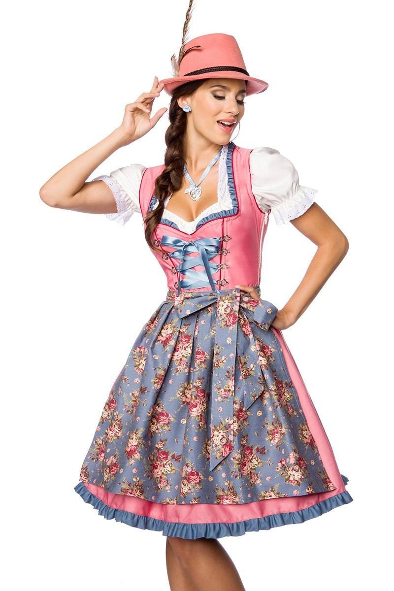 Dirndline Дирндль Verträumtes Дирндль mit Denim, 2-teiliges Set (Dirndl + Schürze)