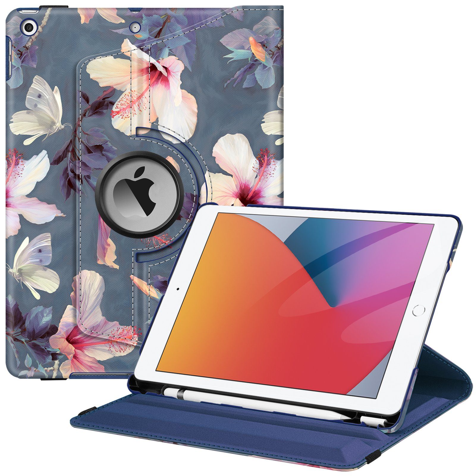 Fintie Tablet-Hülle für iPad 10.2 Zoll 9.Generation /8. Gen /7. Gen(Modell 2021/2020/2019), mit Pencil Halter - 360 Grad Rotierend Stand Case mit Auto Schlaf/Wach