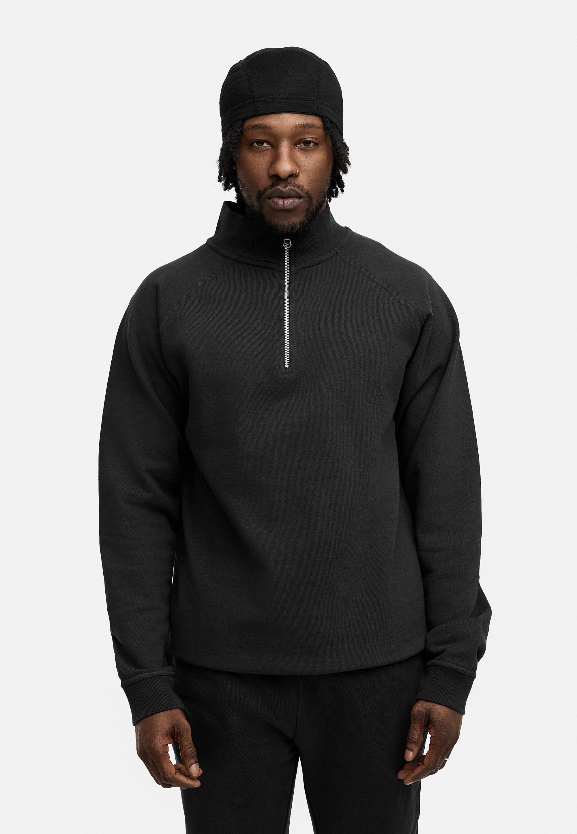 BEHYPE STUDIOS Sweatshirt IM OVERSIZE FIT, HALF-ZIP Herren lockerer Sweater mit Stehkragen