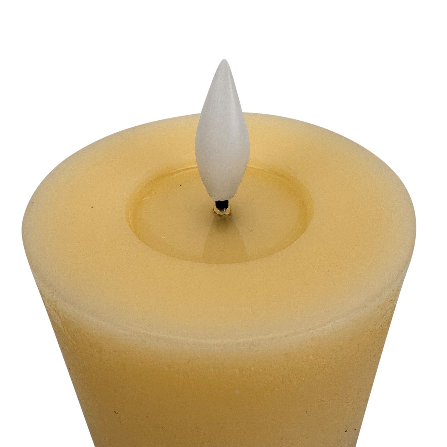 Online-Fuchs LED-Kerze 3 LED Kerzen aus Echtwachs mit Timer & Fernbedienung - Creme, Beige, realistische Kerzenflamme mit Wachsschicht, warmweiß, täuschend echte LED-Flammenoptik - 464