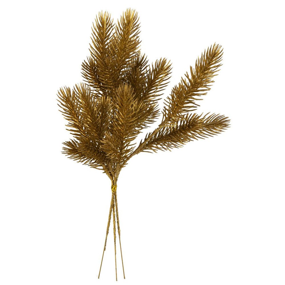 Kunstblume Dekozweig - Tanne - gold