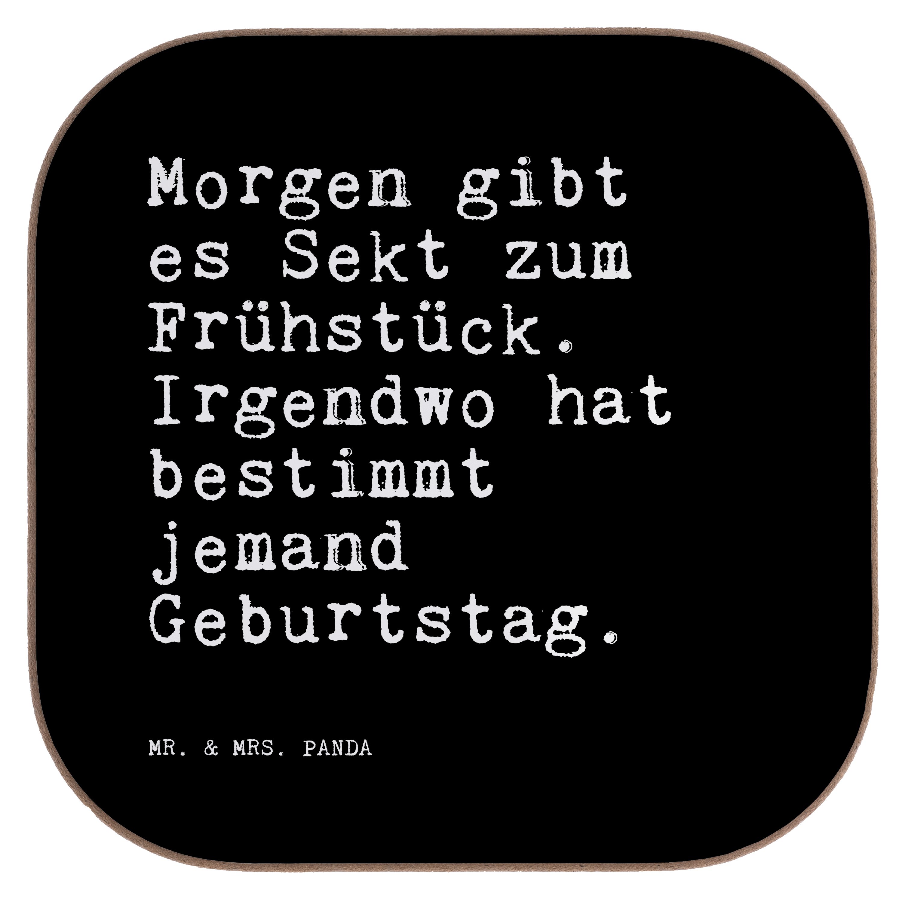 Mr. & Mrs. Panda Getränkeuntersetzer gibt es Sekt... Schwarz