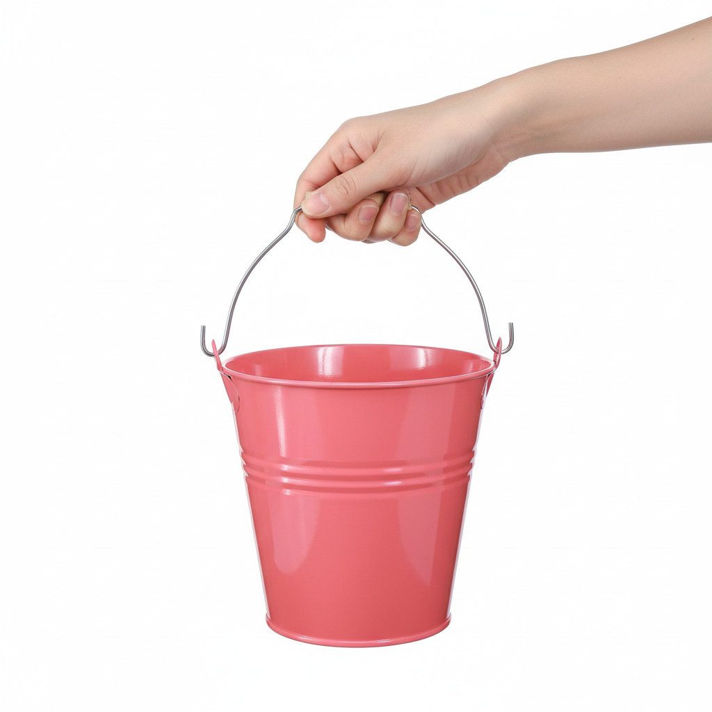 Florists Products Übertopf Eimer Deko Rosa Blumenkübel Metall 26x22,5x23cm 6l Pflanzkübel