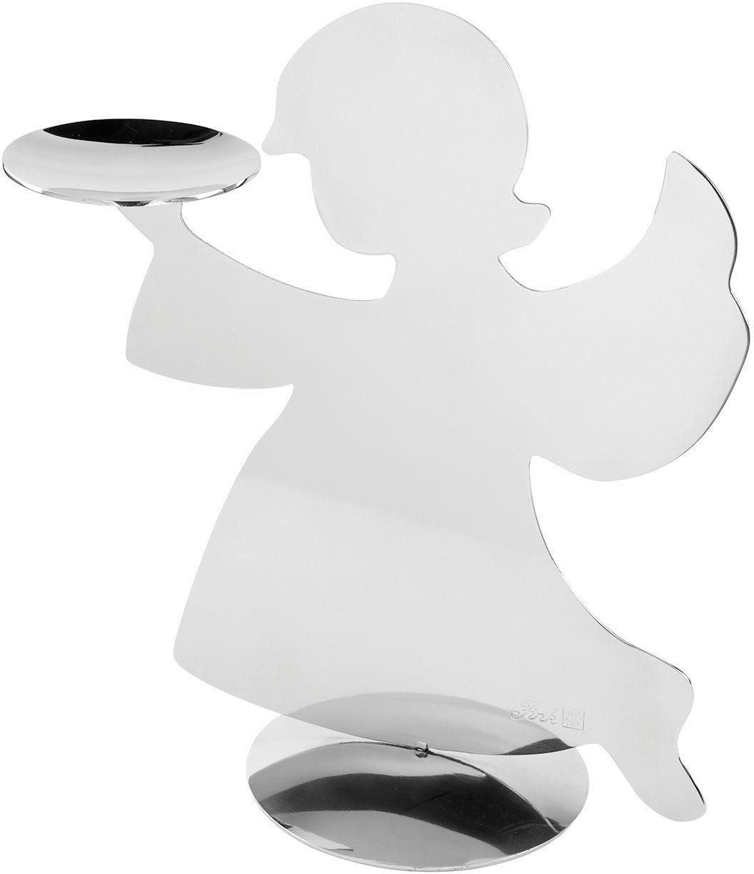 Fink Kerzenhalter HOLYWORKER, Teelichthalter aus Edelstahl (1 St), Deko-Engel, Weihnachtsdeko, Höhe ca. 15 cm, Engelfigur, Dekofigur