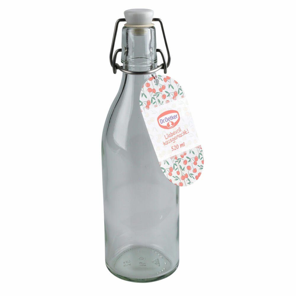Dr. Bügelverschlussflasche Einmachglas Oetker Liebevoll 500ml Glas Hausgemacht,