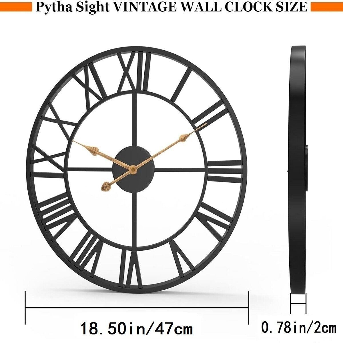 Youyijia Uhr Wanduhr Runde Wanduhr aus Metall Wanduhr im Vintage-Stil günstig online kaufen