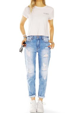 be styled Mom-Jeans Mom Jeans High Waist Hose - Destroyed Locker Bequem - Damen - j6e 5-Pocket-Style