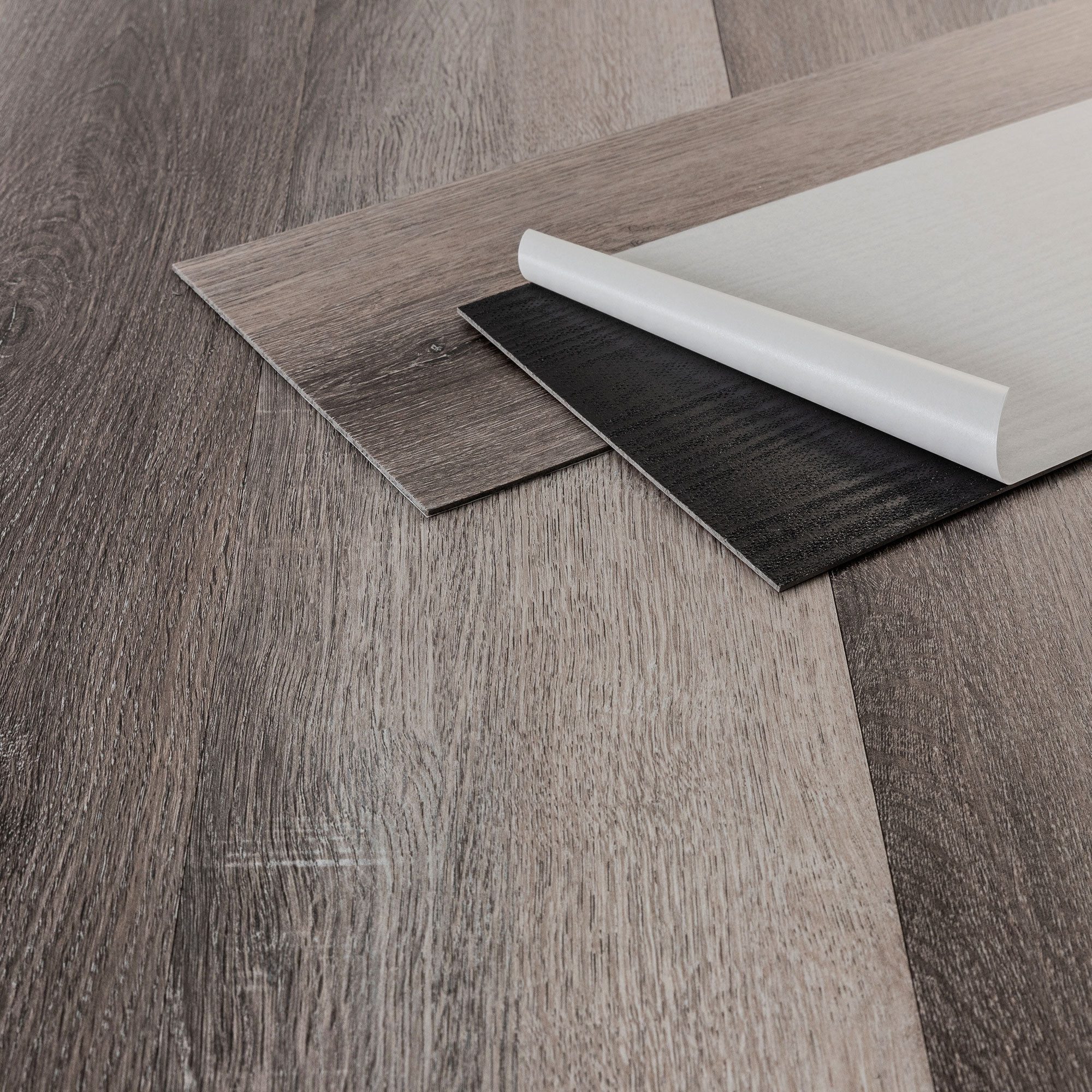 ML-DESIGN Vinylboden PVC Bodenbelag selbstklebend Klebefliesen Boden in Holzoptik 2mm Dicke, Bodenfliesen Klebevinyl wasserdicht 6,69m² / 48 Dielen Kiefer Grau