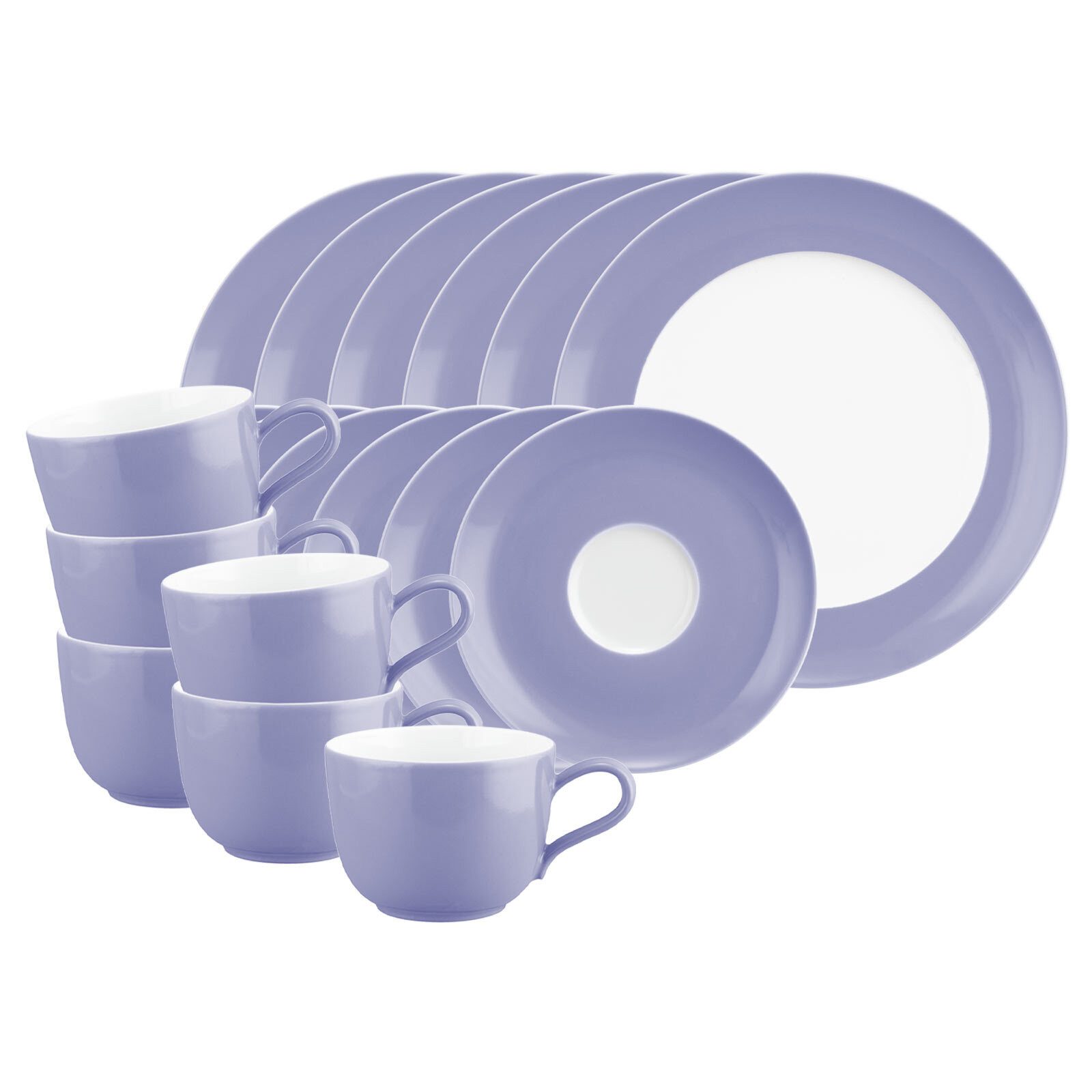 Seltmann Weiden Kaffeeservice Liberty Pure Colors Kaffeeservice 18er Set (18-tlg), 6 Personen, Porzellan