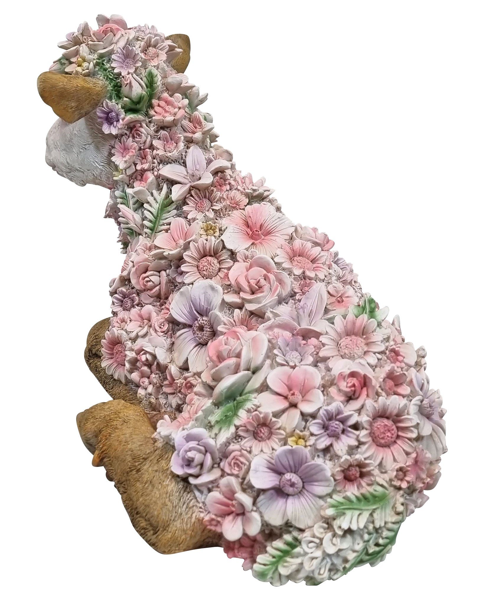 St), liegend (1 Gartenfigur mit handbemalte Dekofigur, Ziege Blumen, lustige Gartendeko Plus Fachhandel