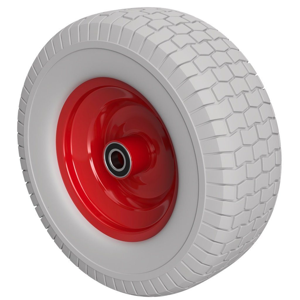 TITAPS Ersatzrad PU Rad Ø 400 mm 6.50-8, 2 Kugellager Rasenmäher Traktor PANNENSICHER (1 St)