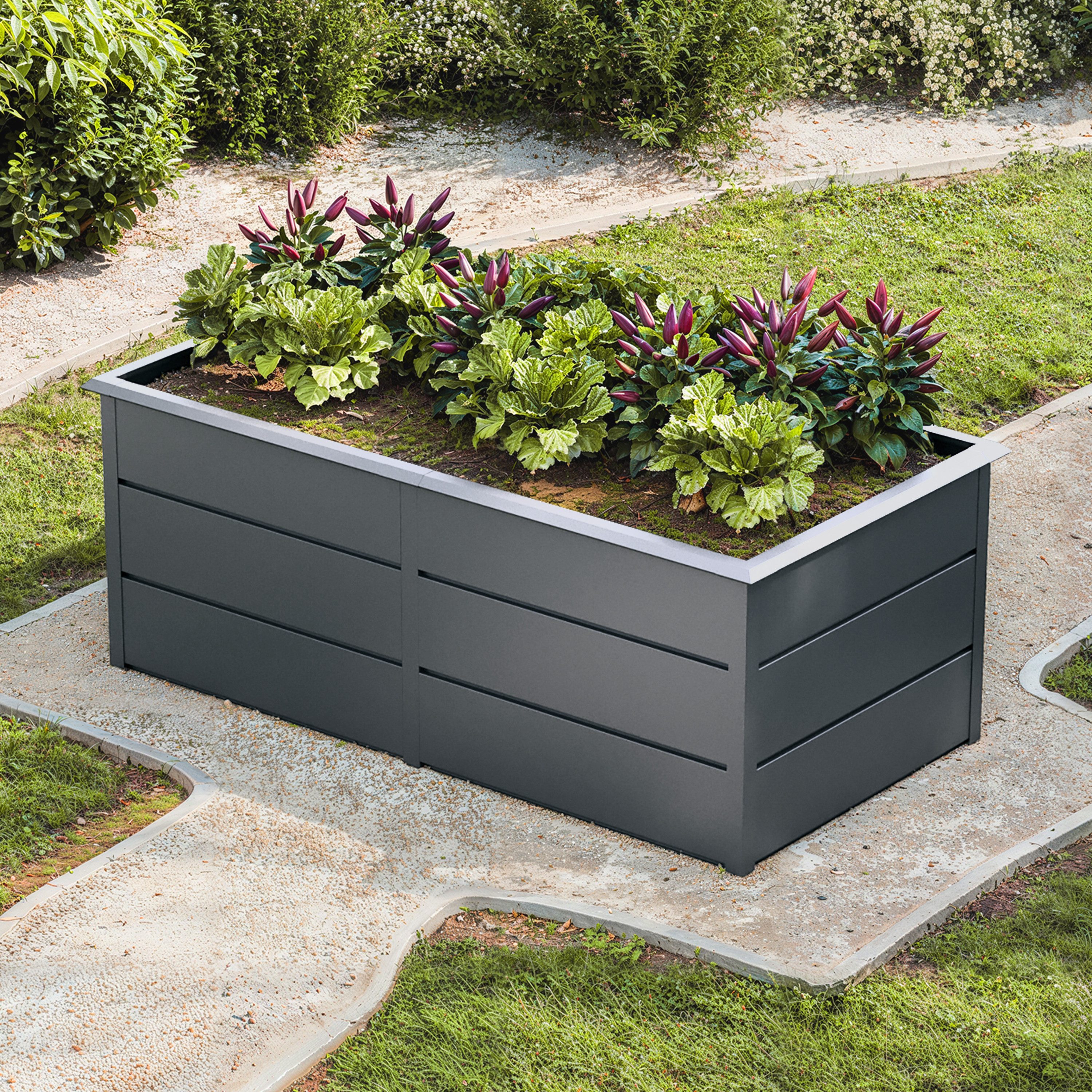 GFP Hochbeet GFP Primeyard LILLY aus feuerverzinktem Stahl 150x75x78 cm, Stahl