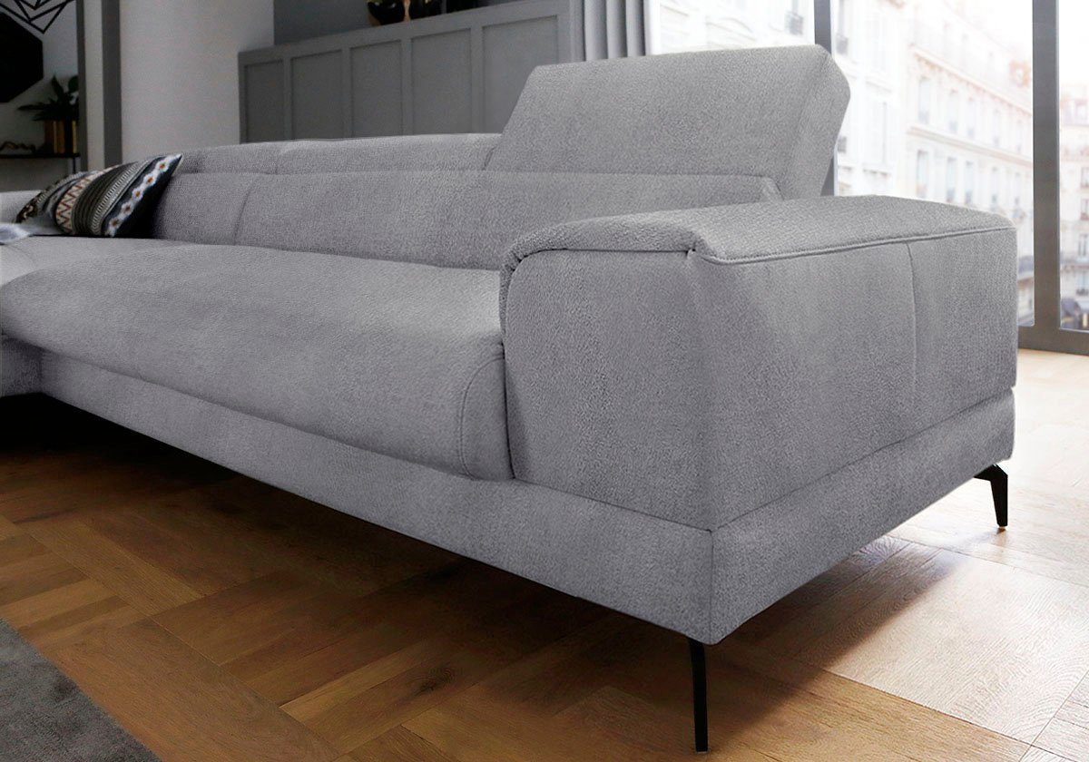 W.SCHILLIG Ecksofa piedroo, Designsofa mit tollem Sitzkomfort, bequem, L-Form, Kopfteilverstellung, wahlweise mit Sitztiefenverstellung, Breite 343cm