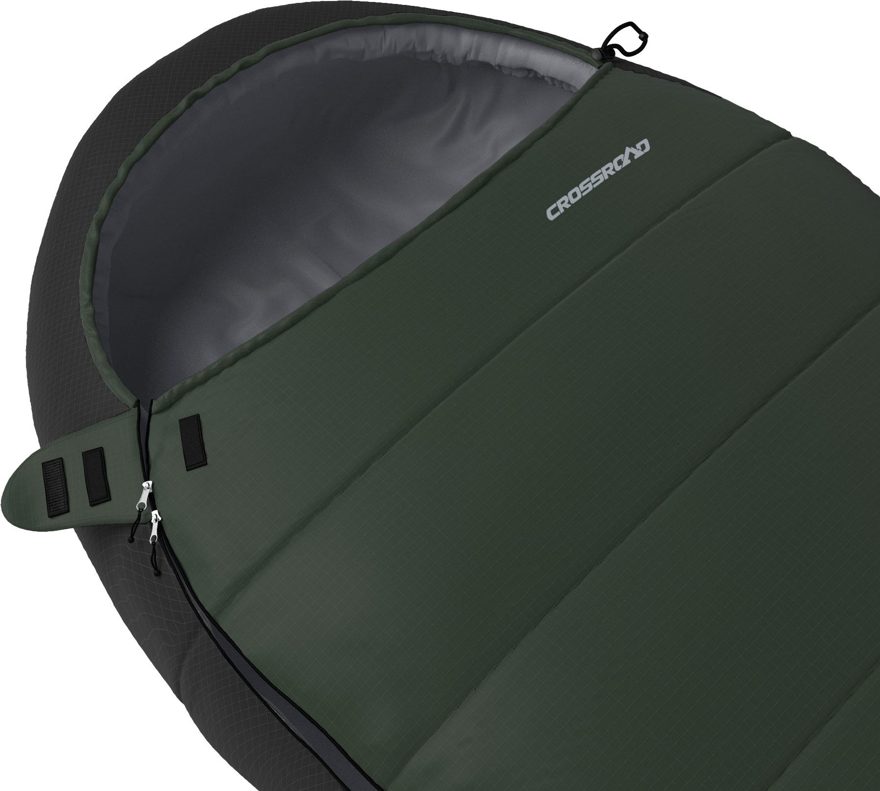 Crossroad Mumienschlafsack Crossroad XXL Camping Schlafsack Manam 210cm x 90cm dunkelgrün