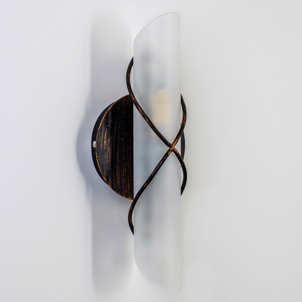 hofstein Wandleuchte »Curdomo« Wandlampe aus Metall/Glas in Gold/Braun/Weiß günstig online kaufen