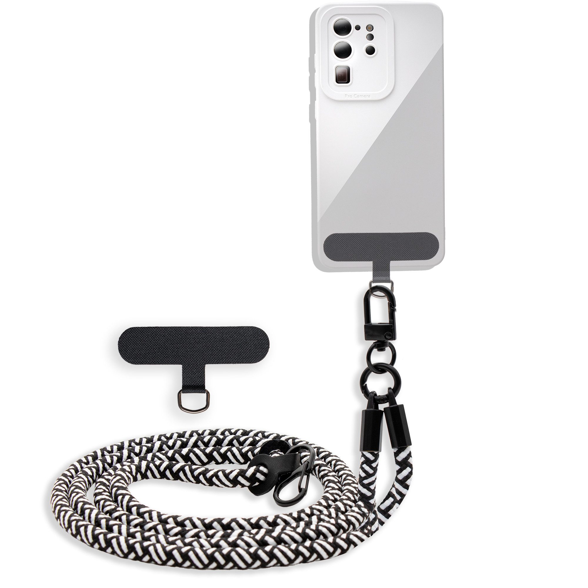 Cadorabo Handykette für HTC ONE M8 Kette HTC ONE M8, Handykette für Schutzhülle mit verstellbarem Kordelband Necklace
