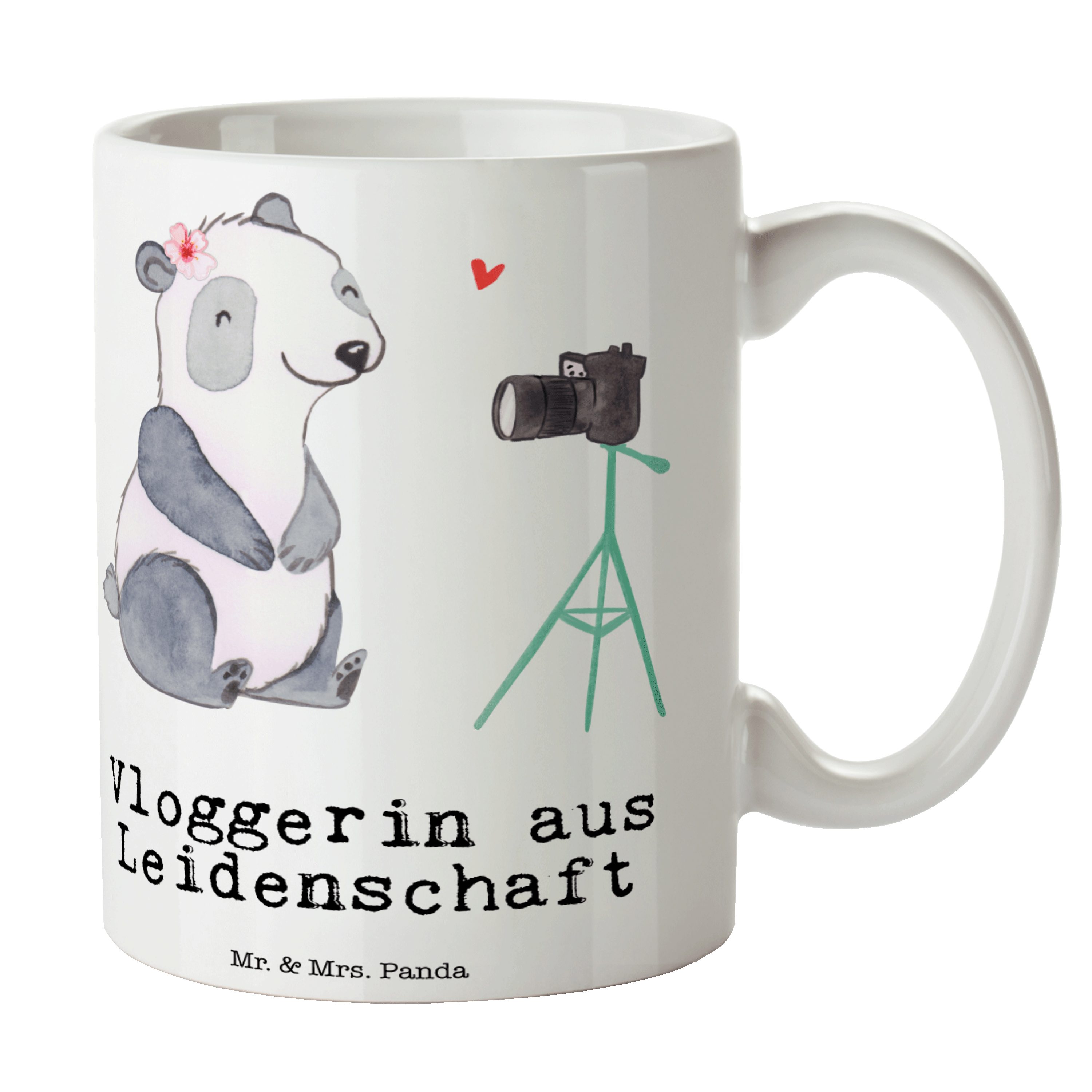 Beruf, Büro - Mr. Geschenk, Tasse, & - Mrs. aus Weiß Leidenschaft Vloggerin Panda Tasse Keramik Kaff,