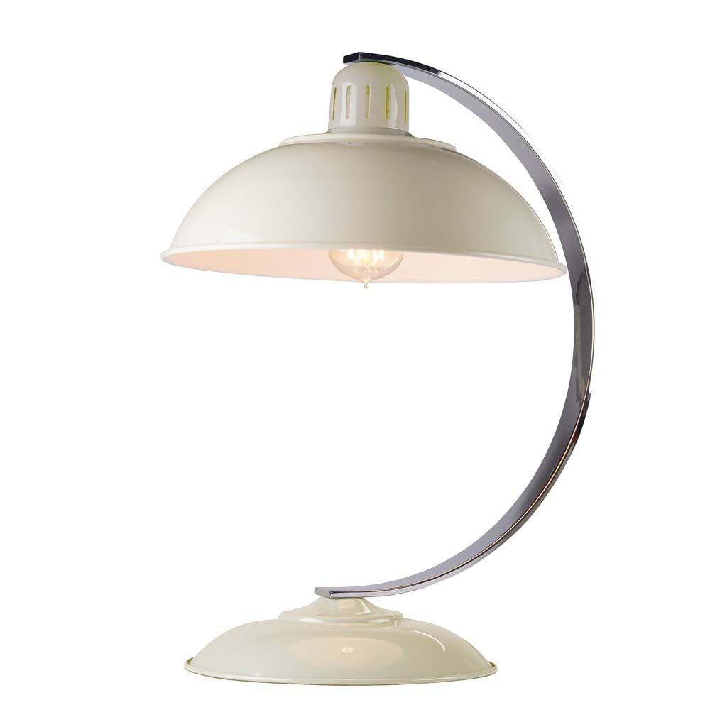 Elstead LIGHTING Schreibtischlampe, Leuchtmittel nicht inklusive, Schreibtischlampe Beistelllampe Tischleuchte Stahl Weiß H 46 cm