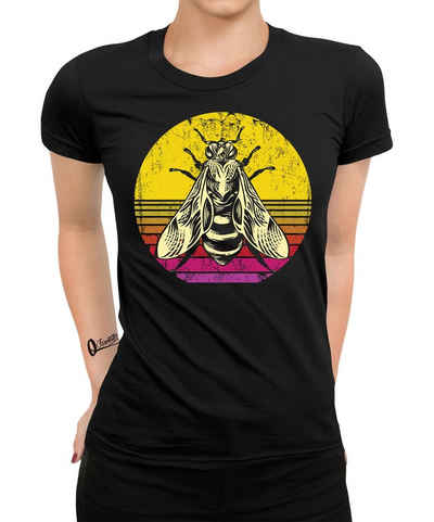 Quattro Formatee Kurzarmshirt Biene Vintage Imker Honig Damen T-Shirt (1-tlg)