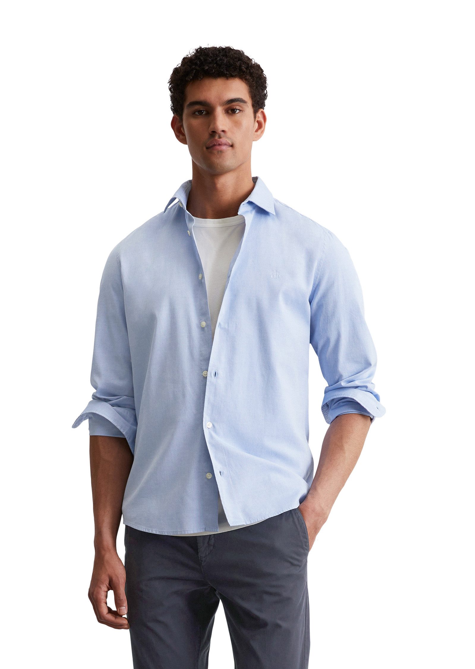 Marc O'Polo Langarmhemd aus reiner Bio-Baumwolle