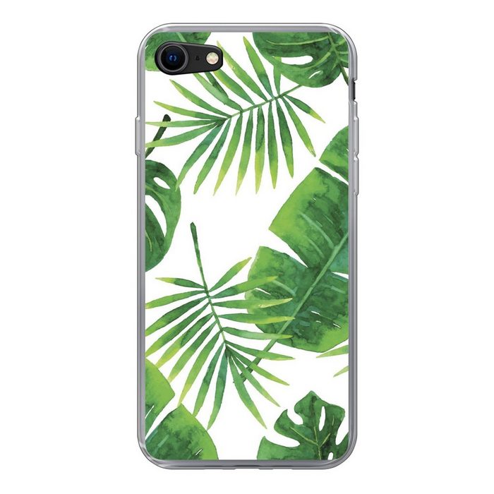 MuchoWow Handyhülle Tropisch - Blätter - Muster Handyhülle Apple iPhone SE (2020) Smartphone-Bumper Print Handy
