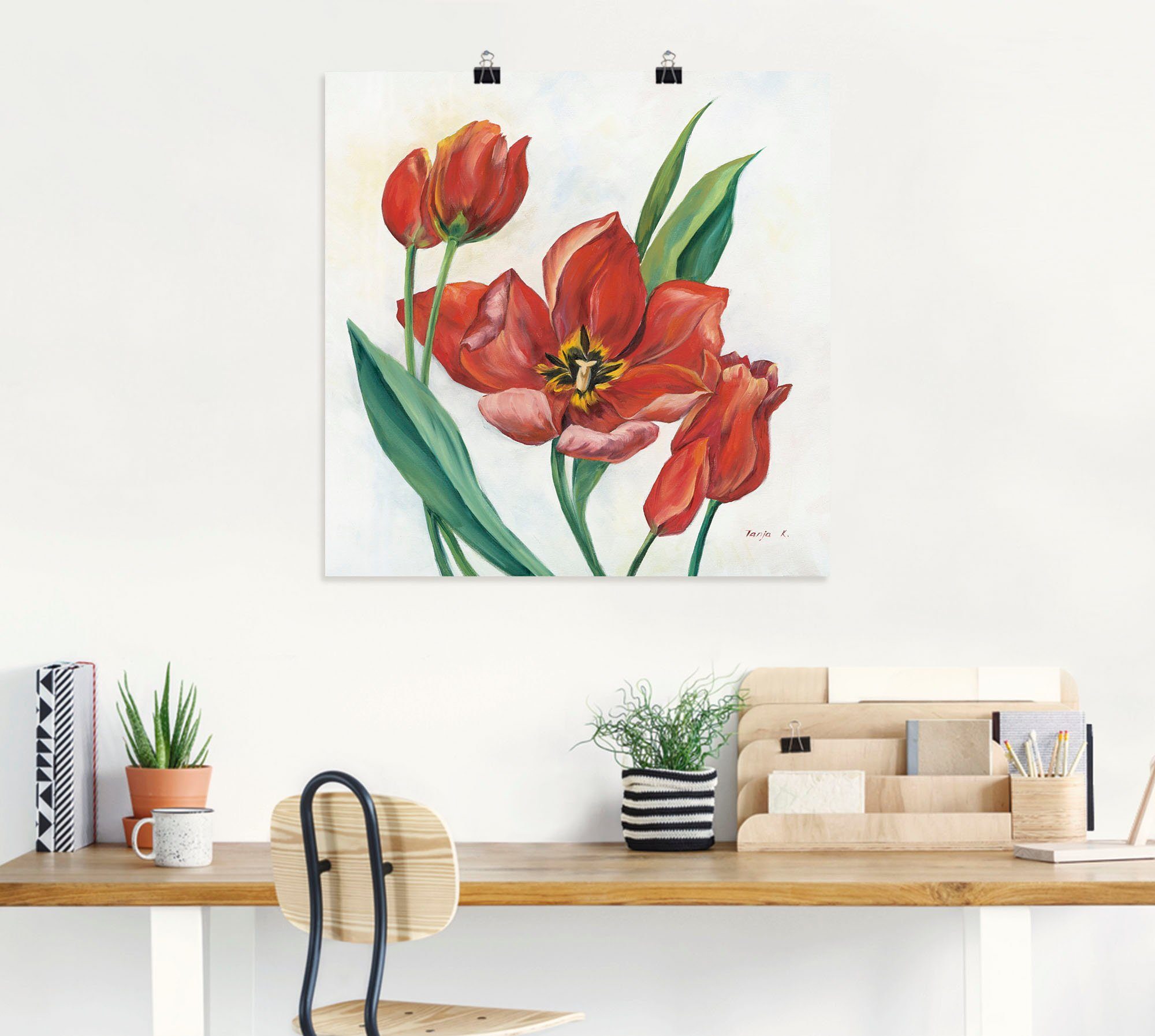 St), I, Wandbild Artland versch. (1 Blumenbilder Poster oder Leinwandbild, Tulpen Wandaufkleber Größen als in Alubild,