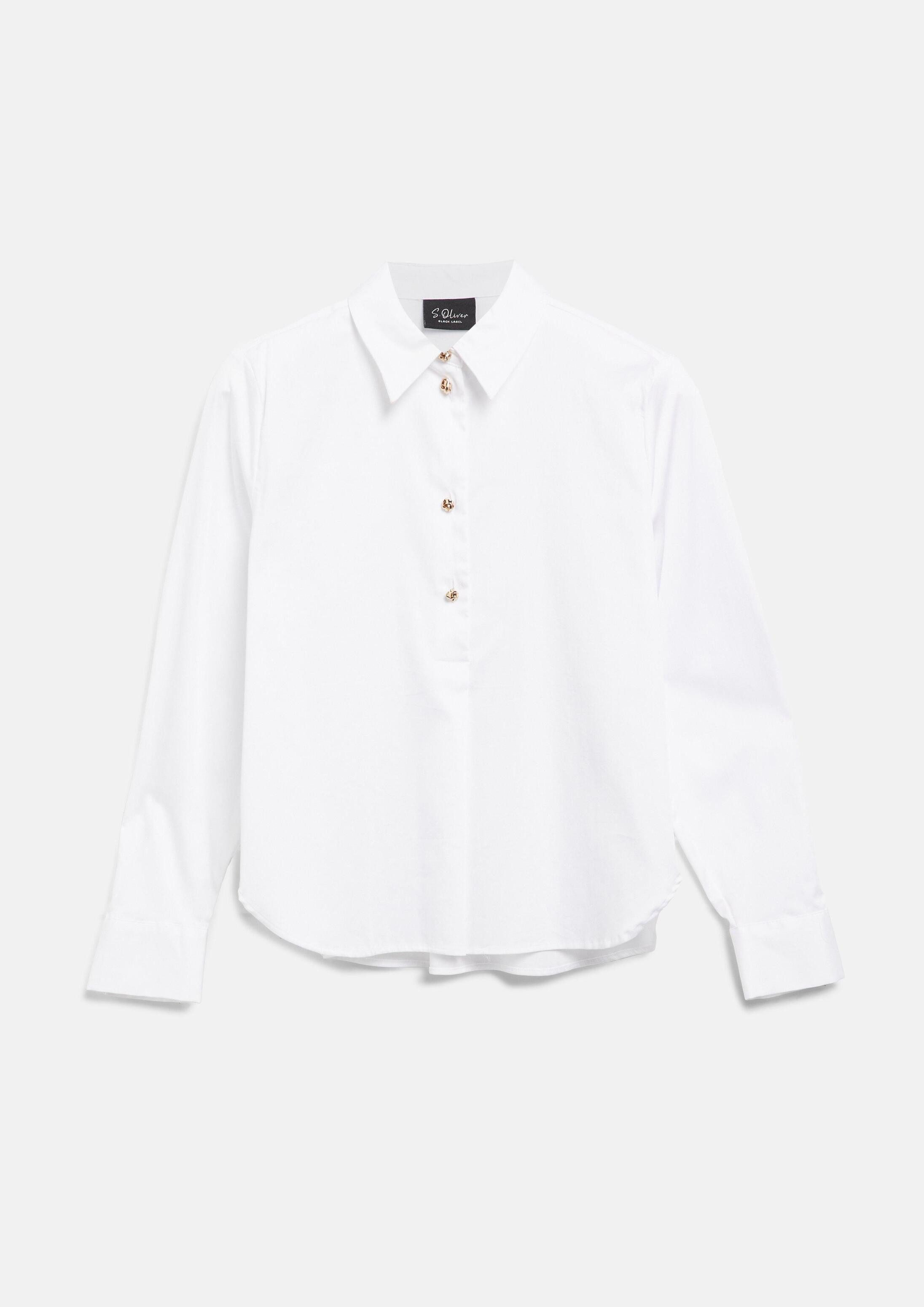s.Oliver Langarmbluse Bluse Bluse mit Hemdkragen und Zierknopf-Details