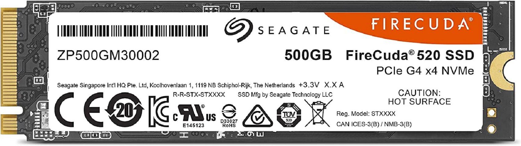 Seagate »FireCuda 520« Gaming-SSD (1 TB) 5000 MB/S SSD-Festplatte (500 GB)