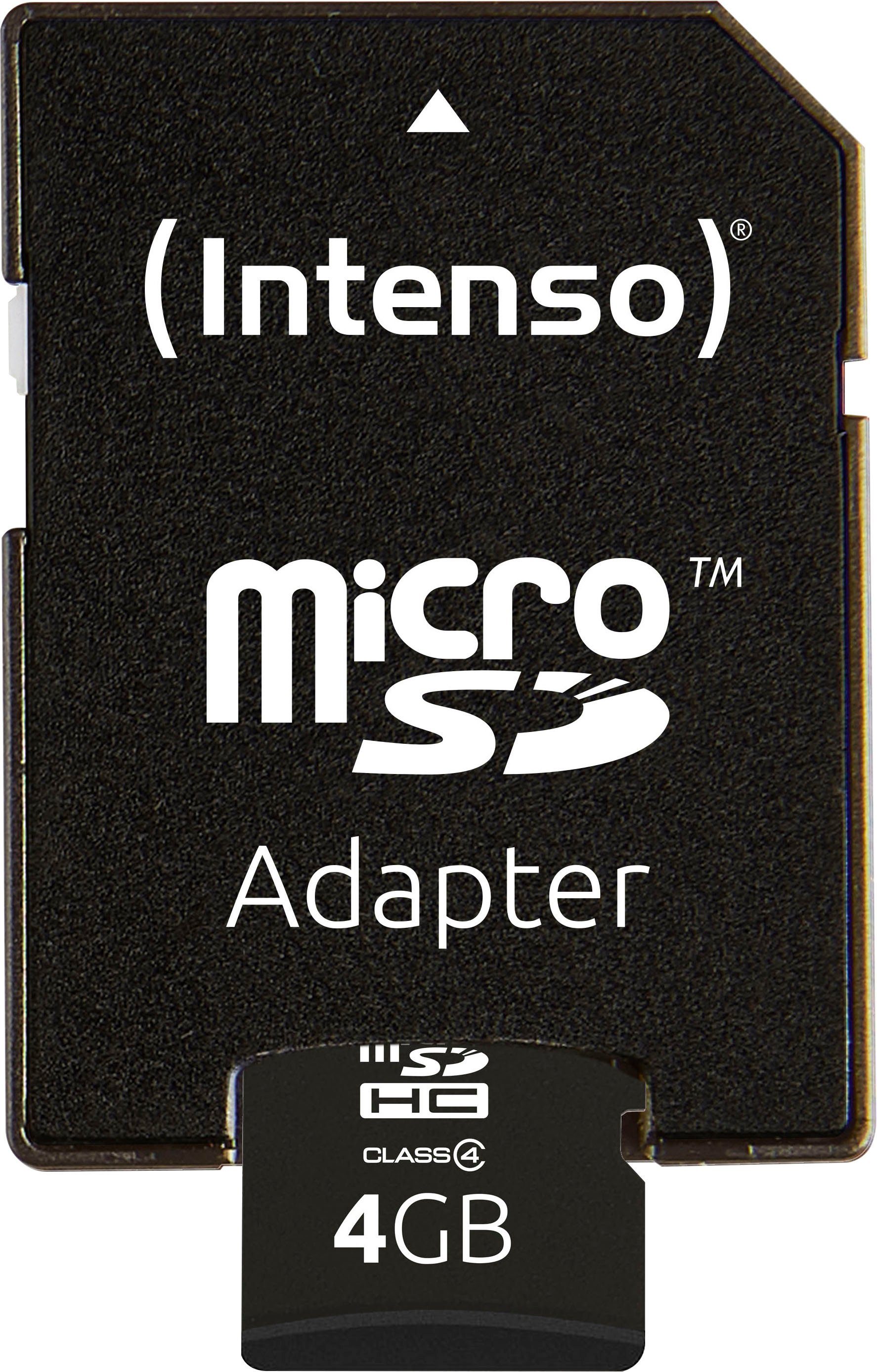 Intenso microSDHC Class 4 + SD-Adapter Speicherkarte (4 GB, Class 4)
