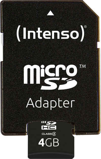 Intenso »microSDHC Class 4 + SD-Adapter« Speicherkarte (4 GB, Class 4)