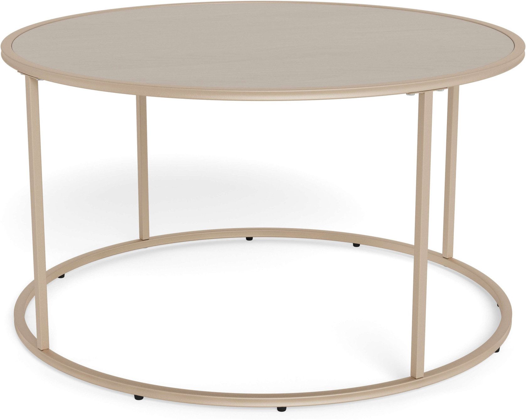 ACTONA GROUP Couchtisch Seaford Kaffeetisch, Wohnzimmertisch, Runder Couchtisch mit grauer Melaminplatte und Stahlgestell, Ø80x45 cm