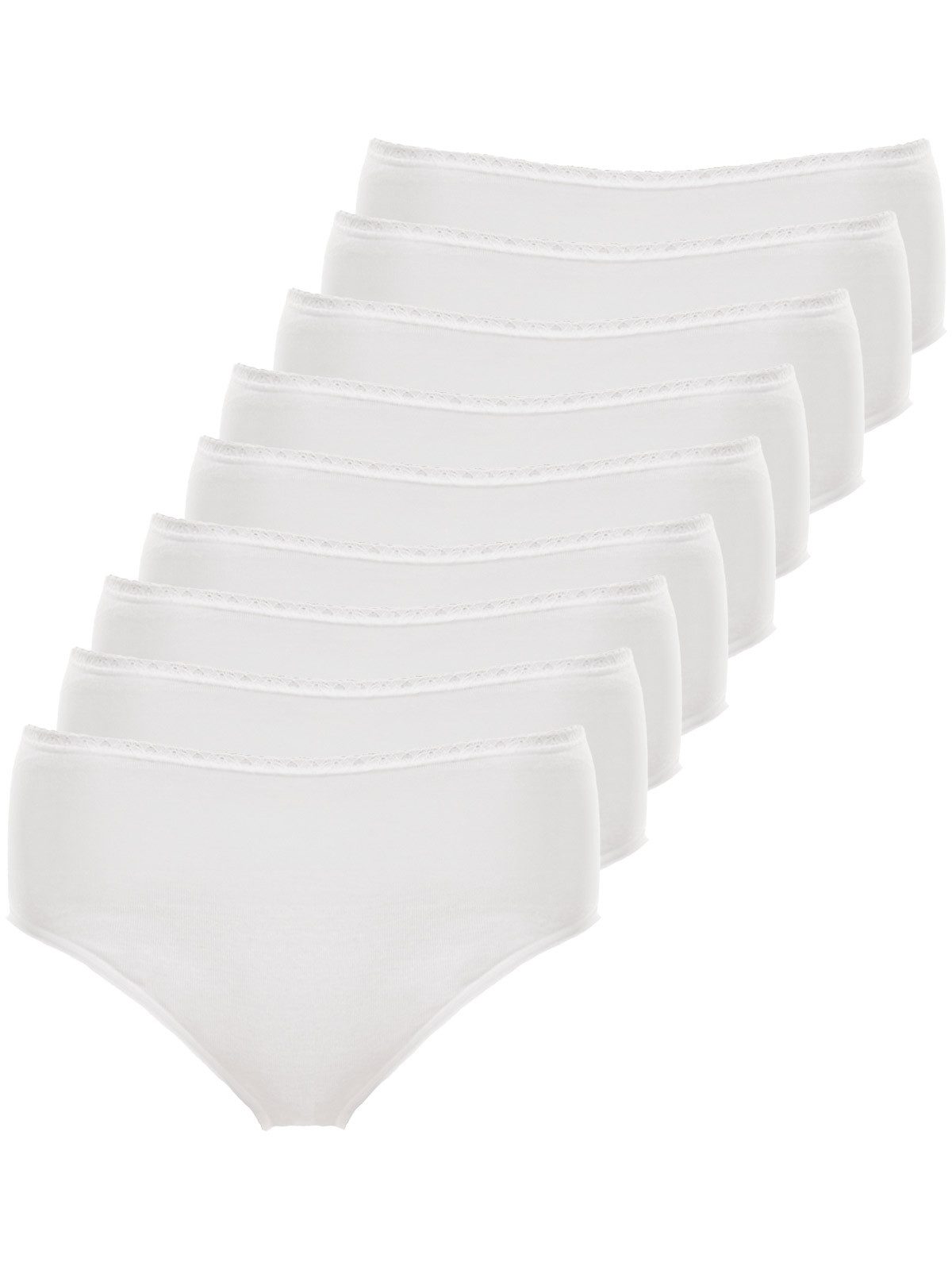 Taillenslip 9er Pack Damen Maxislip Baumwolle