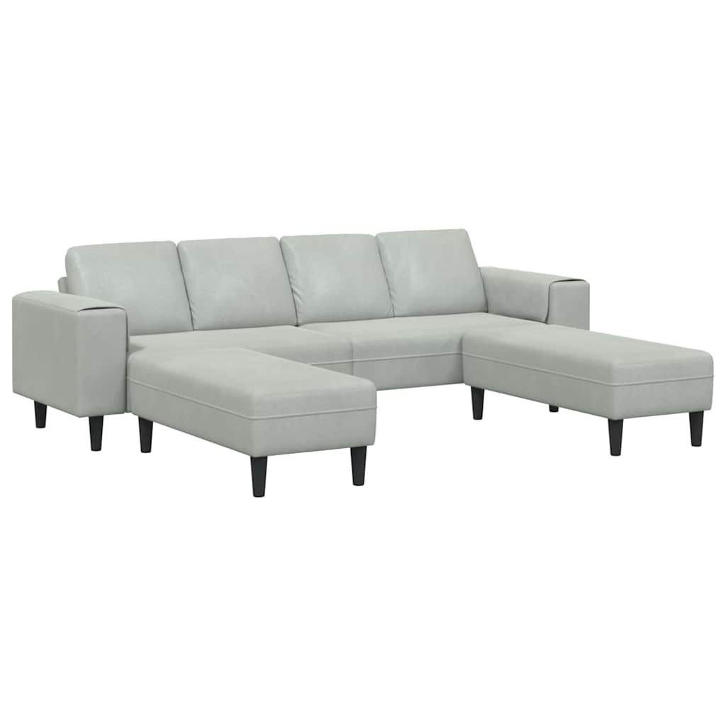 vidaXL Sofa Sofa Set Hellgrau Samt, günstig online kaufen