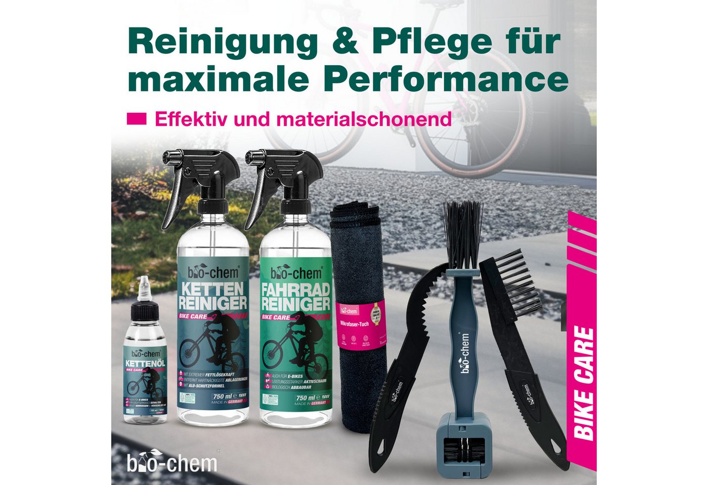 Thumbnail - bio-chem bio-chem Fahrrad Reinigungsset – Profi-SET 7-TLG für alle Fahrräder Zweiradreiniger (Sparpaket, [- Fahrrad-Rein...