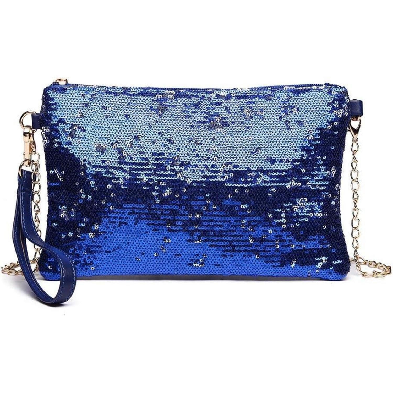 Clutch Damen Mini Pailletten Clutch Umhängetasche Schultertasche Magnetic