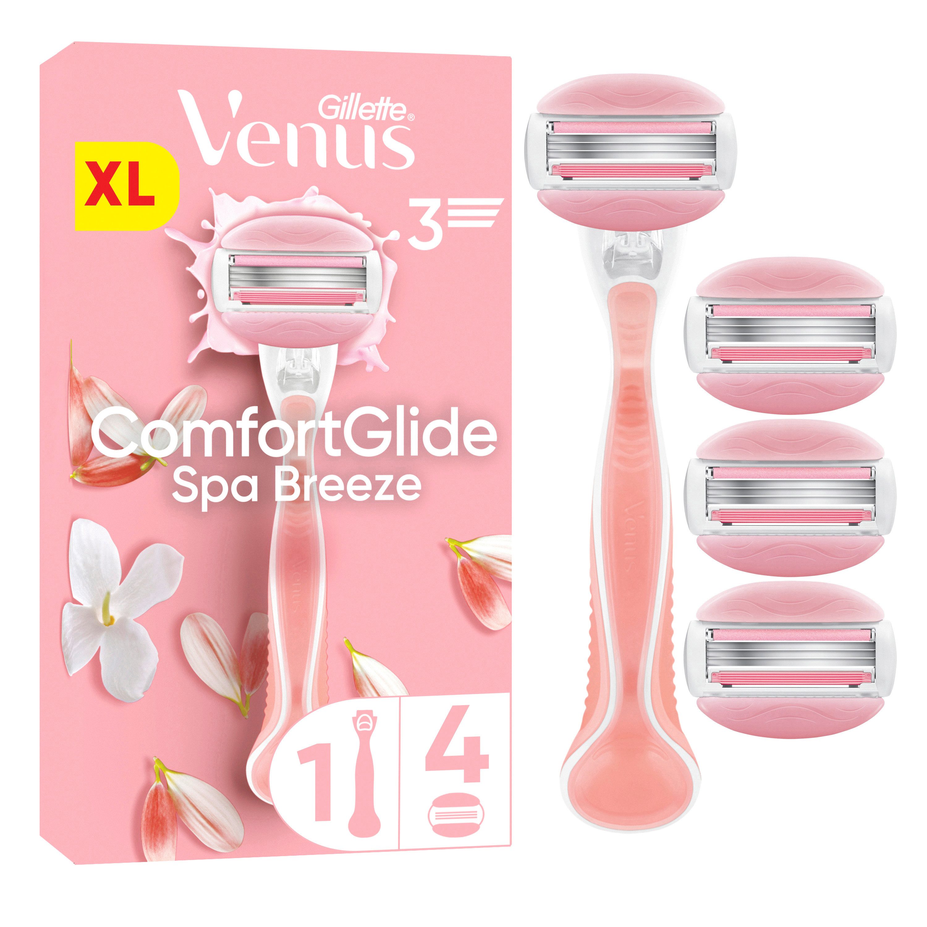 Gillette Venus Nassrasierer Comfortglide Spa Breeze + 4 Ersatzklingen