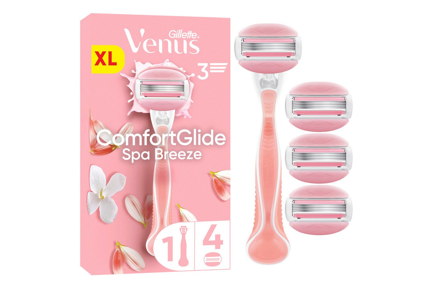 Gillette Venus Nassrasierer Comfortglide Spa Breeze + 4 Ersatzklingen