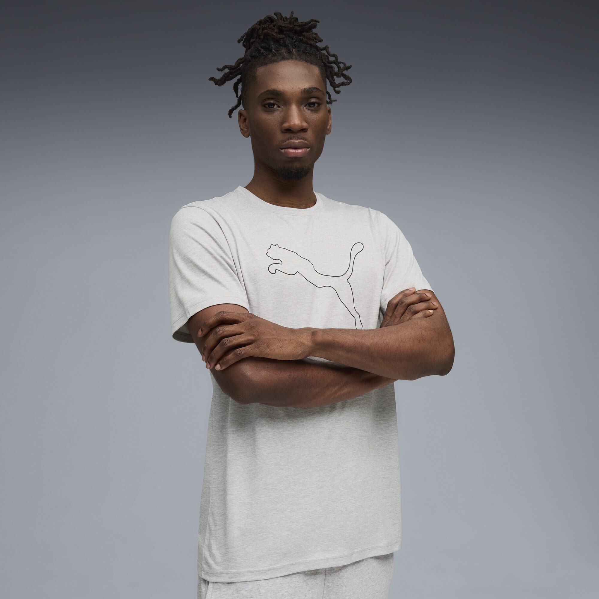 PUMA Trainingsshirt TAD ESSENTIALS Meliertes T-Shirt mit Cat Logo Herren günstig online kaufen