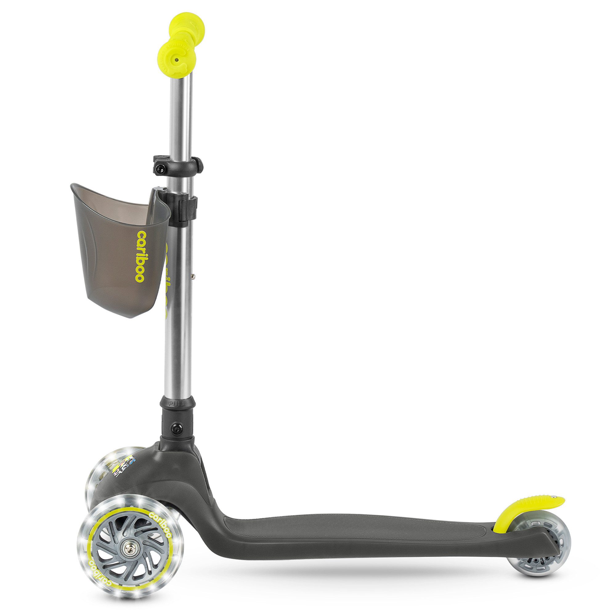 Cariboo Tretroller Dreirad-Kinderroller CARIBOO GHOST leuchtendes Deck LED-Räder