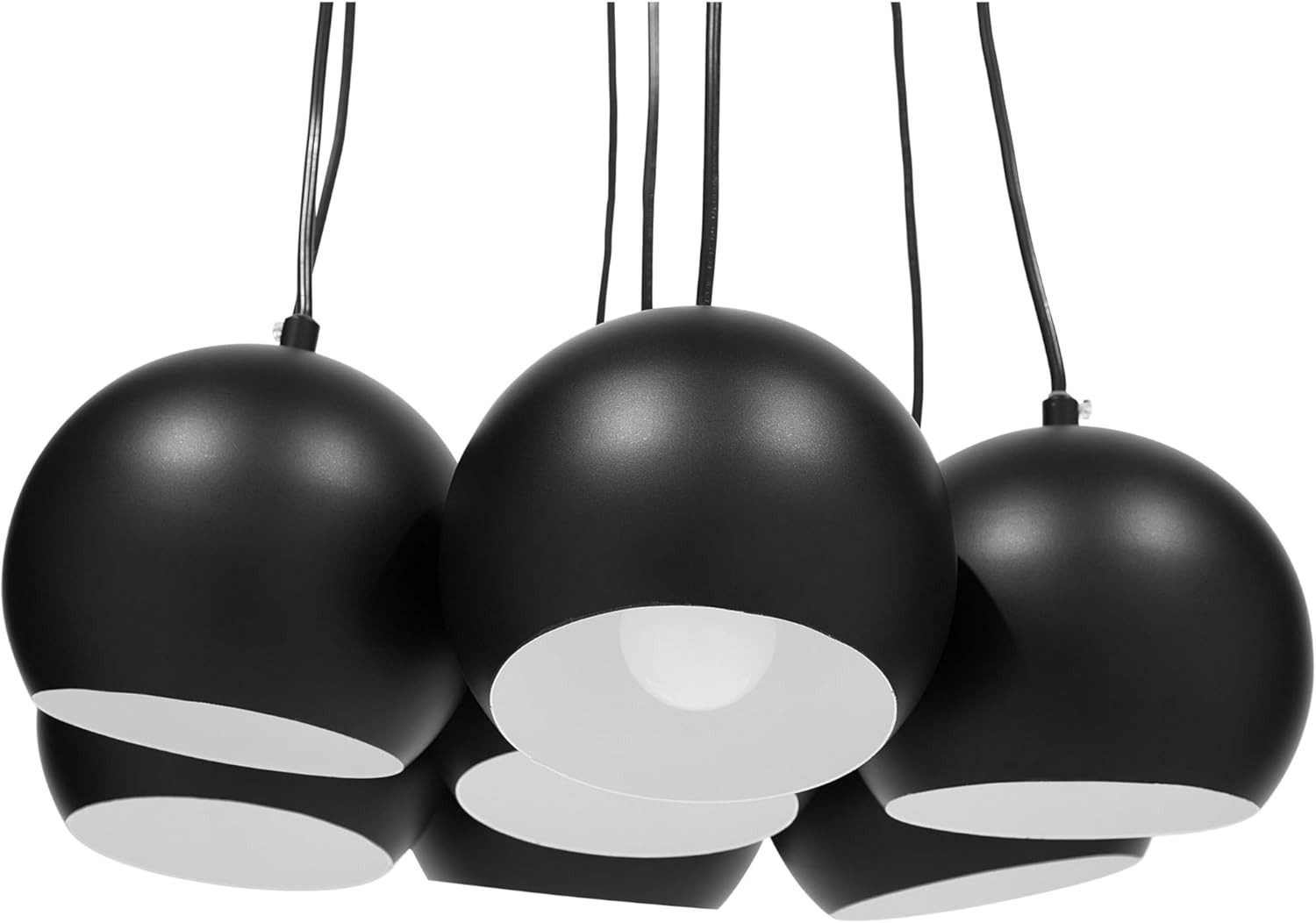Beliani LED Pendelleuchte Olza, Cluster 7-flammig Schwarz Metall Eisen Hängeleuchte E14