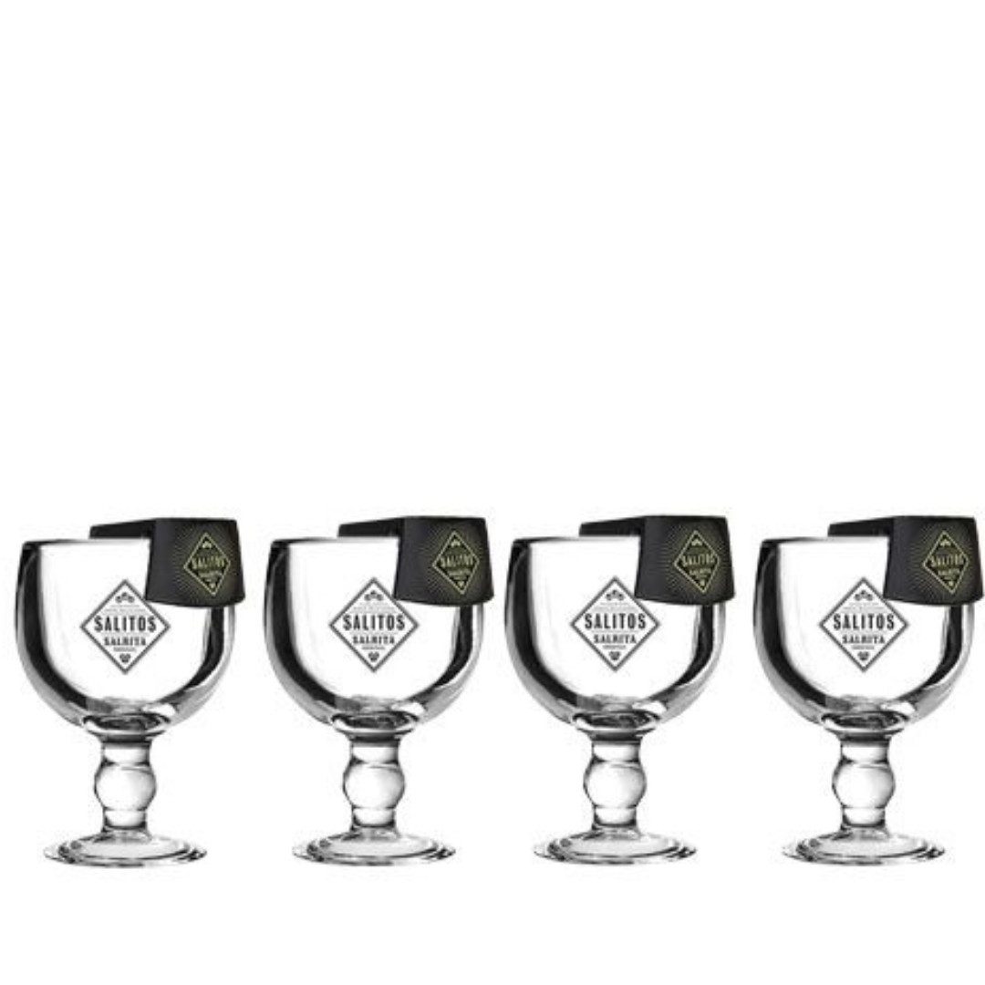 SALITOS Cocktailglas Salitos Salrita Cocktail 4er Set - 4x Cocktailglas + 4x Flaschenhalte, 4-tlg.