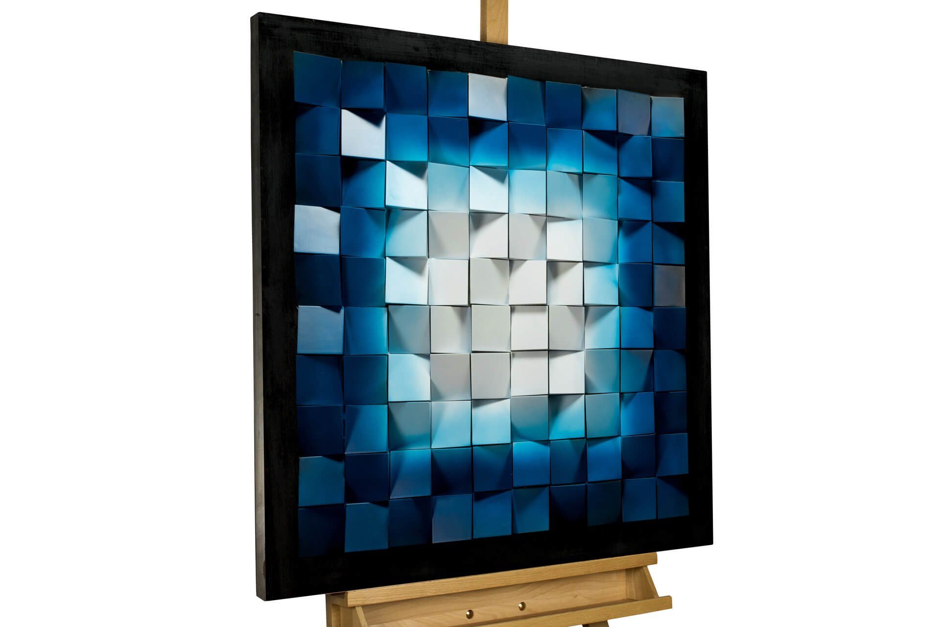 KUNSTLOFT Wandbild Glanz mit Tiefe 75x75 cm, handgefertigtes Wandbild mit 3D Effekt