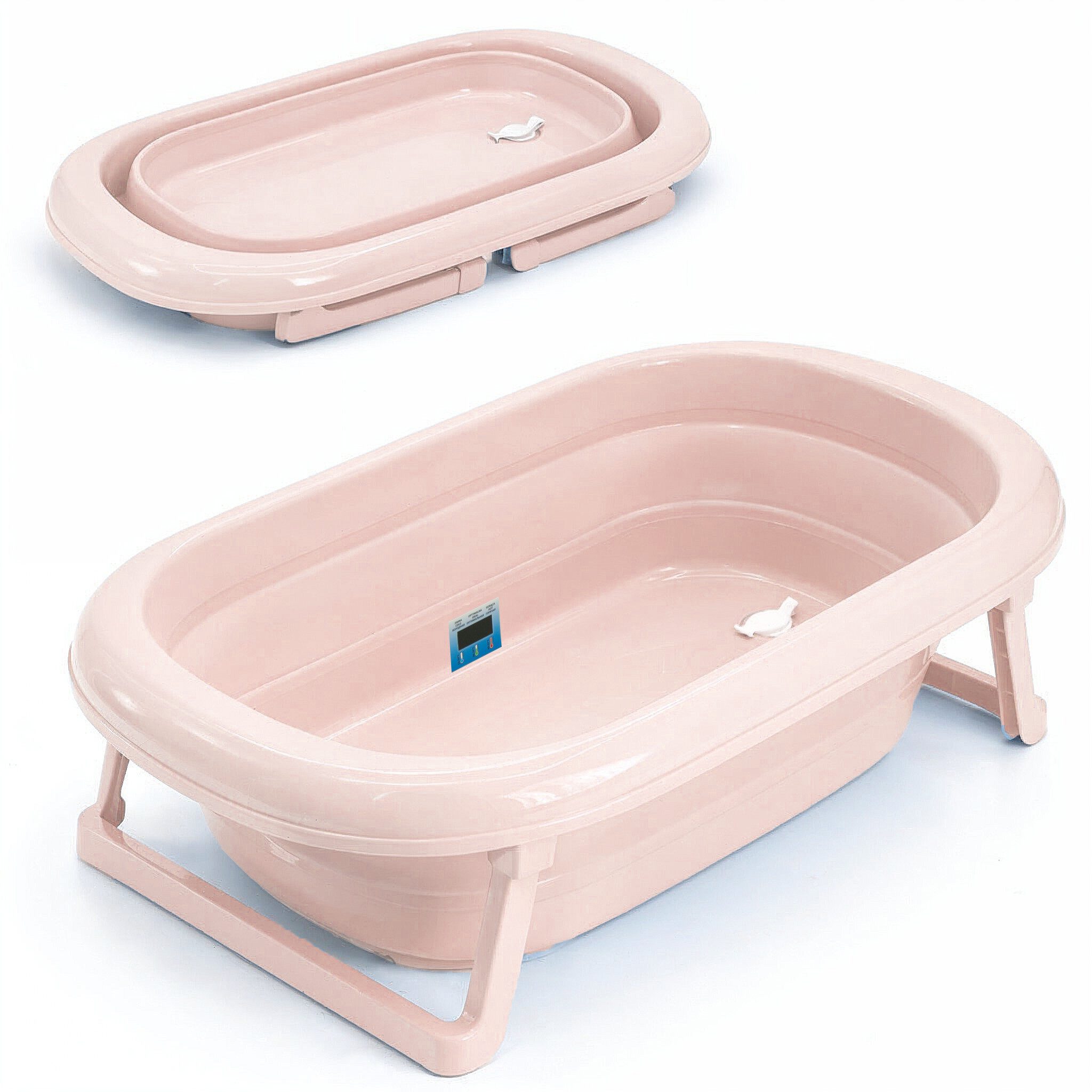 Babykajo Babybadewanne TÜV geprüft, (1-tlg), Faltbare Babybadewanne mit integriertem Thermometer und Abfluss
