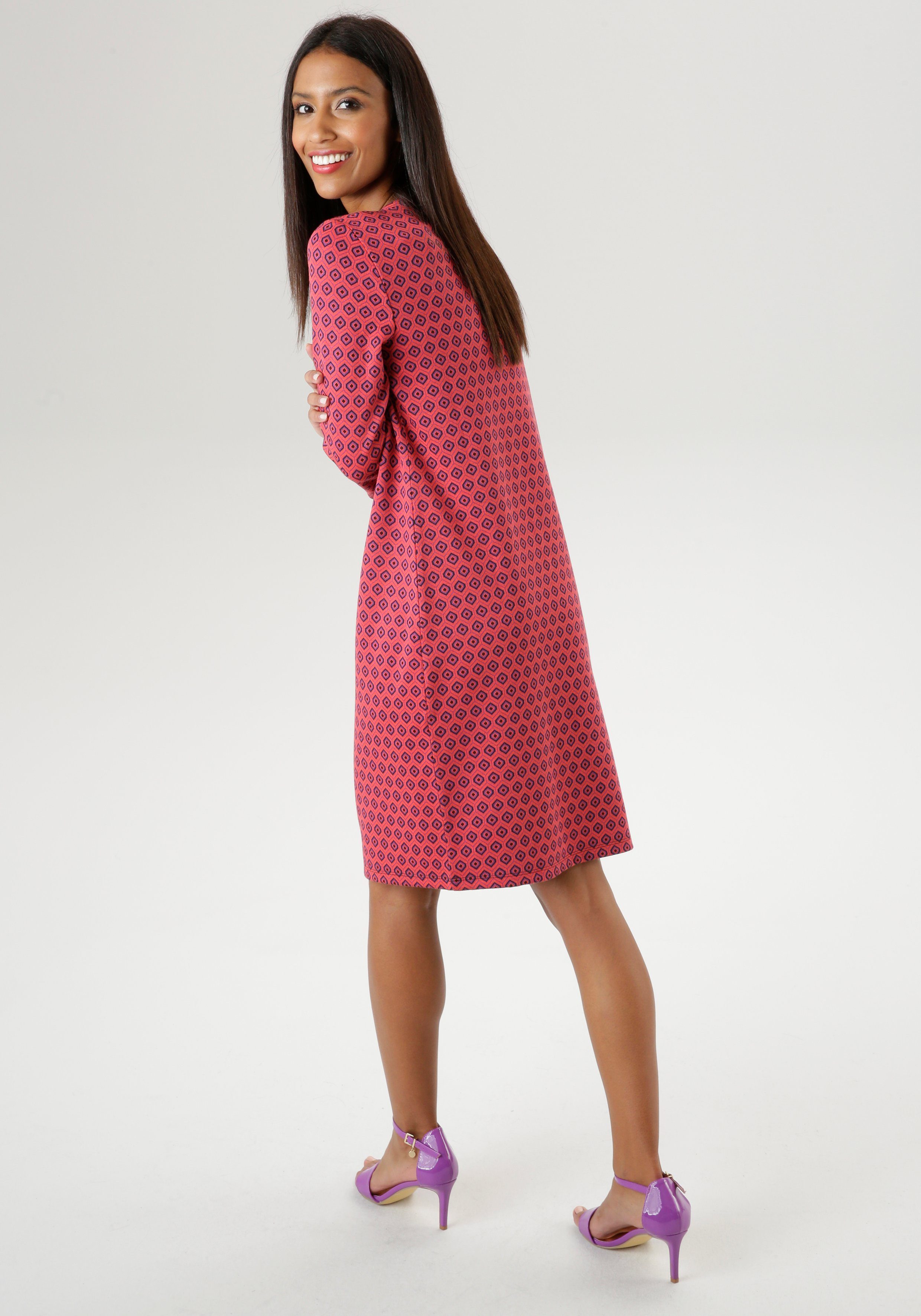 Aniston SELECTED Jerseykleid mit trendy NEUE - Retromuster KOLLEKTION