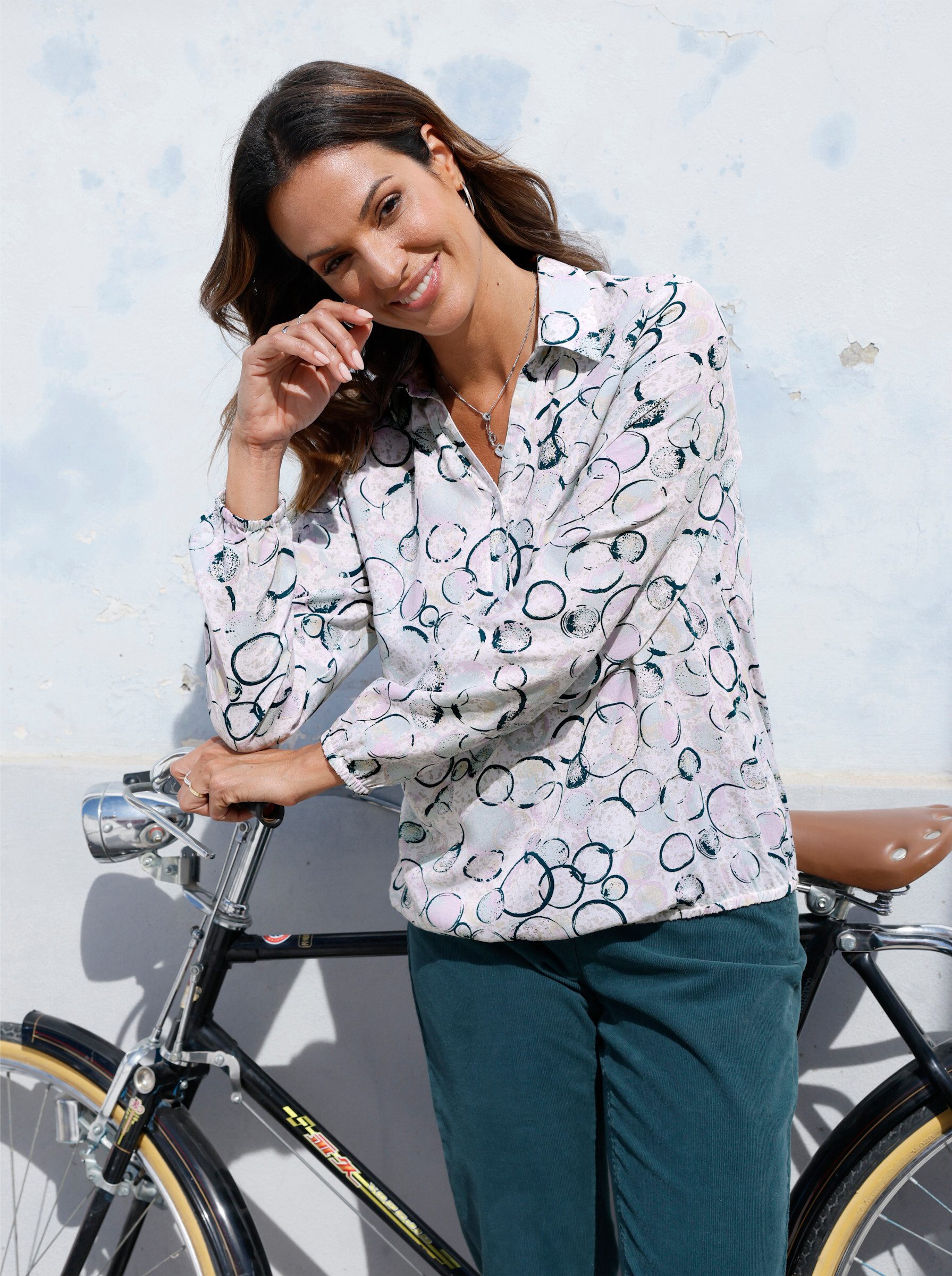 Witt Klassische Bluse Druck-Bluse Langarm