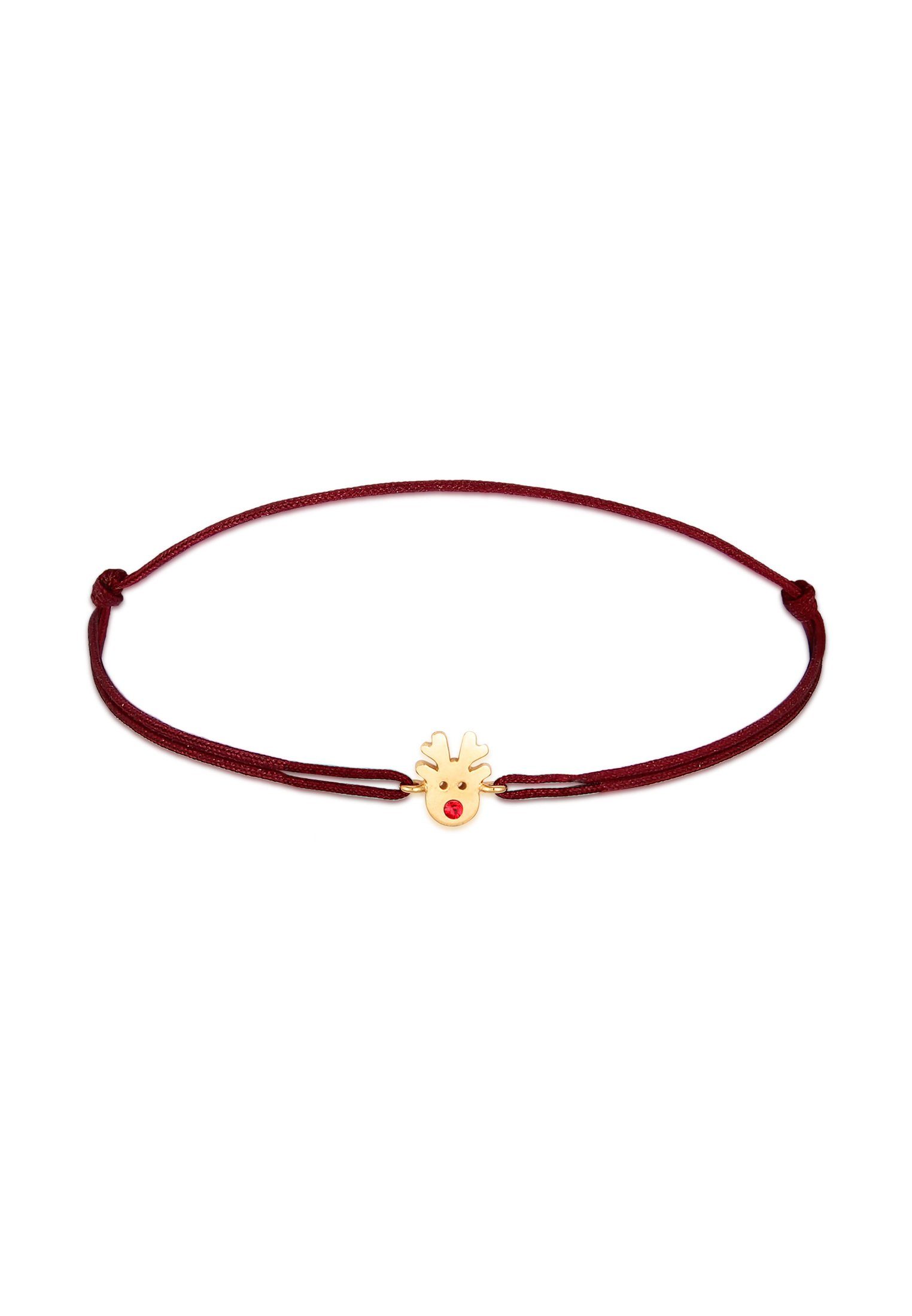 Elli Armband Rentier X-Mas Nylon Rot 925 Silber (kein Set, 1-tlg), Rentier günstig online kaufen