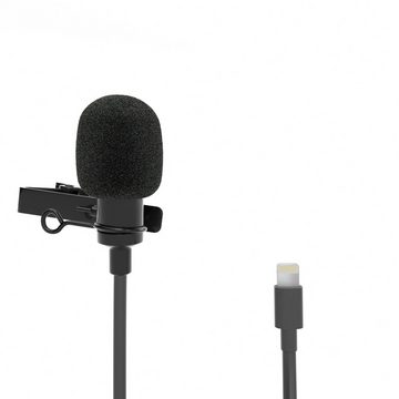 ayex Mikrofon Lavalier für iPhone iPad Windschutz Klemme perfekt für Interviews